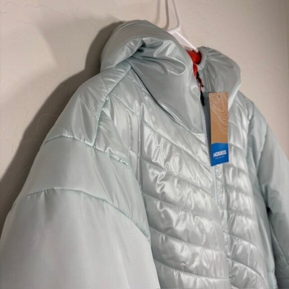 Hoka One One Puffer Jacket Womens Small Medium Light Blue Quilted NEW - Picture 2 of 7